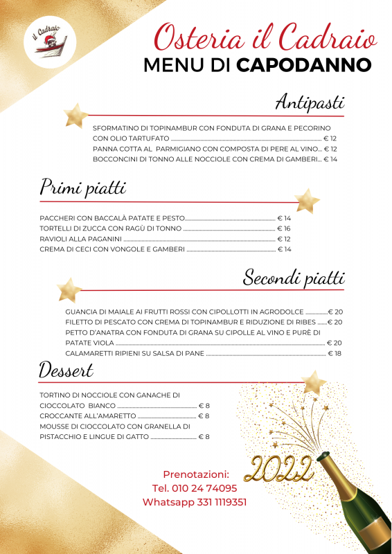 Menu Capodanno Genova