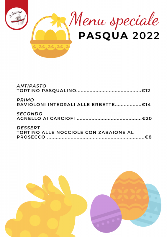 Menu di Pasqua 2022 al Cadraio Genova