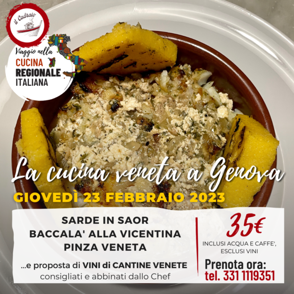 Menu della serata cucina veneta